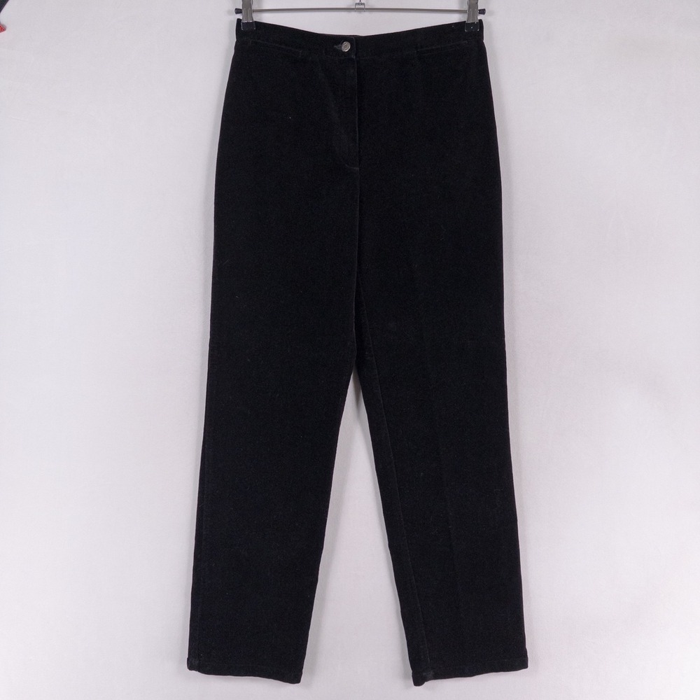 Vtg Jones Wear Sport Pants Womens 10 Black Stretch Velvet High Rise Classic New